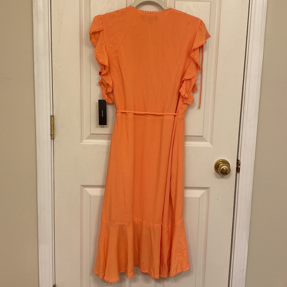 *NWT* Lulus Adeleine Peach Wrap Midi Dress - Picture 11 of 11